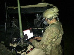 Ranger Battalion Signal Officer sending secure message traffic