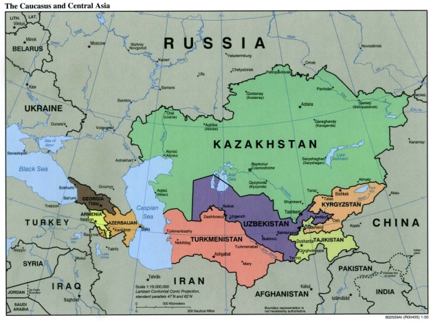 Central Asia (and the Caucasus), courtesy of the University of Texas at Austin