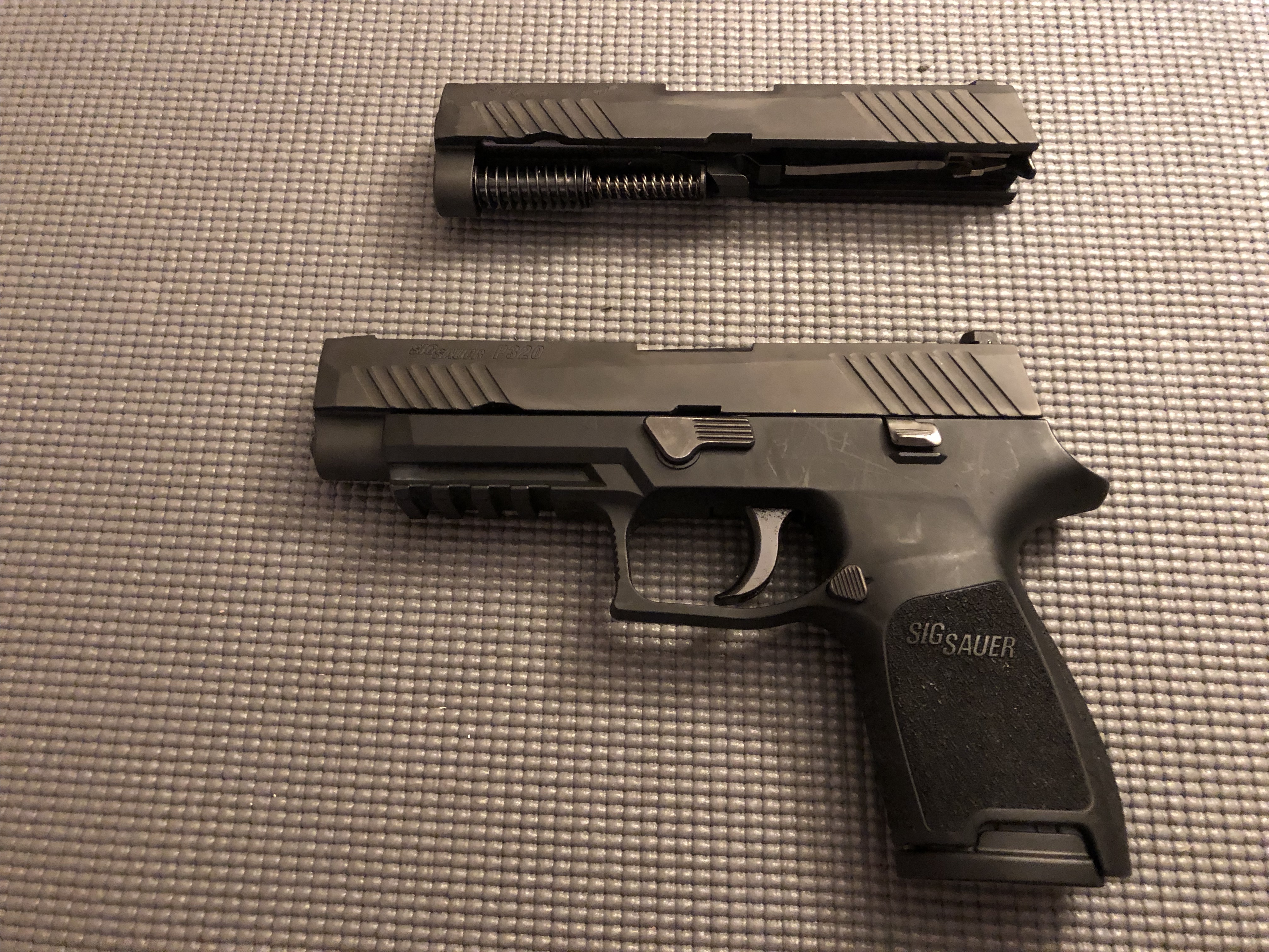 sig p320 compact pistol with full length slide