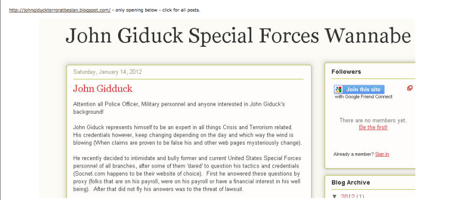 SOF Community Spot Lights John Giduck