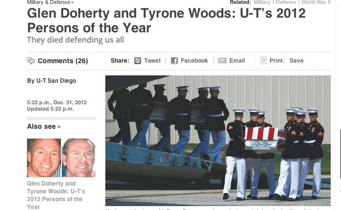 San Diego UT Names Glen Doherty & Ty Woods as 2012 Persons of The Year
