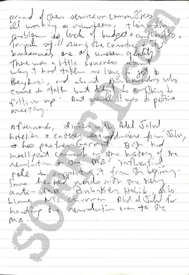 Ambassador Chris Stevens' Benghazi Diary, September 10th