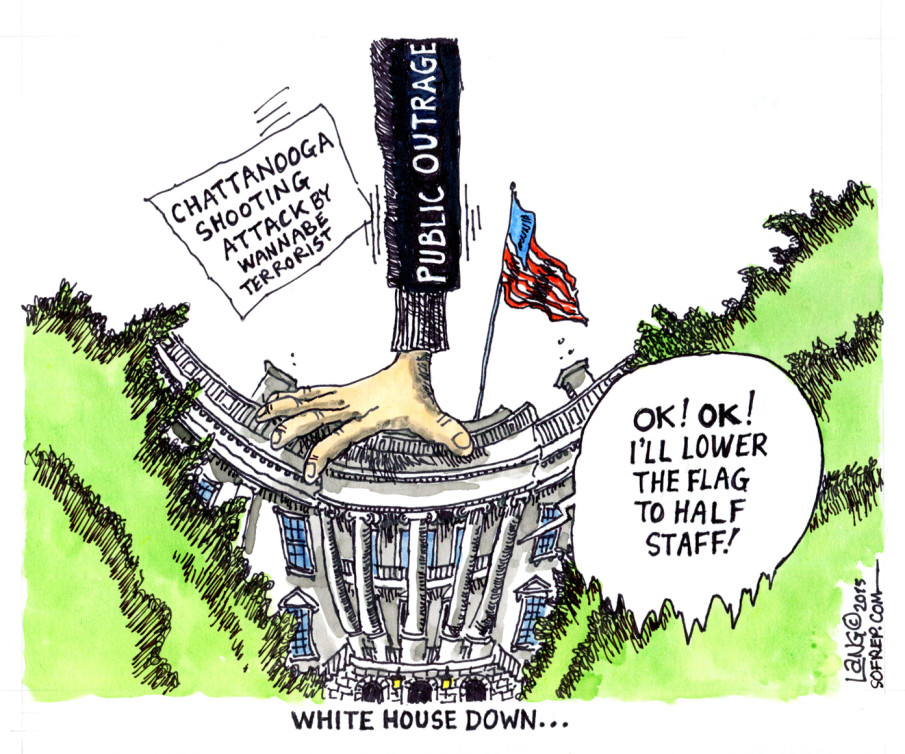 Flags Finally at Half Mast