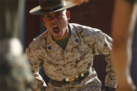 Marine Corps Drill Instructors Smoke Recruits