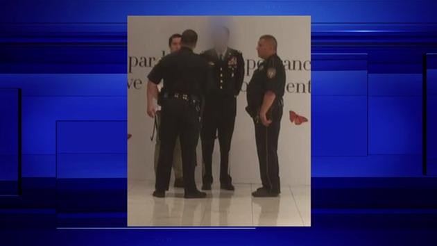 Military impersonator gets escorted out of a Houston mall