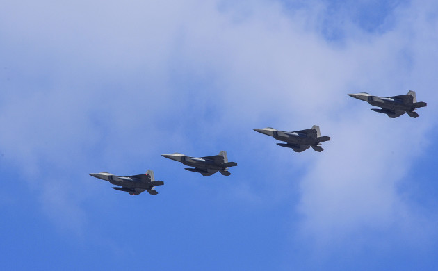 F-22 Raptors Fly Show Of Force Over Korean Peninsula