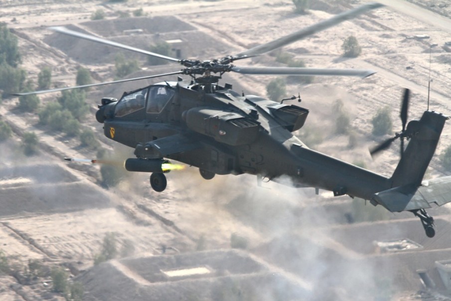 Watch as attack helicopter decimates insurgents planting an IED