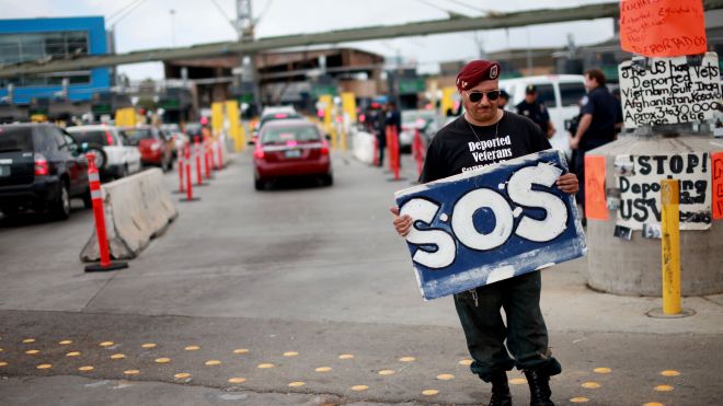 U.S. veterans deported to Mexico organize near border, look for a way back home