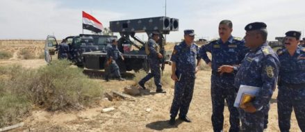 Improvised rocket launchers based on Ford pickup truck used by Iraqi Federal Police