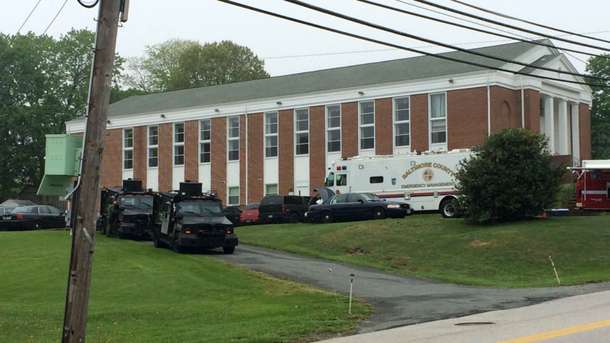 Man in custody after barricading himself in a National Guard armory