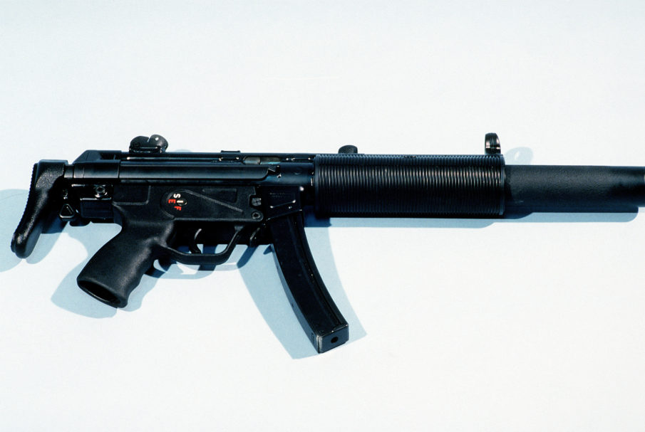 A 9mm MP5 SD3 Heckler and Koch submarine gun.