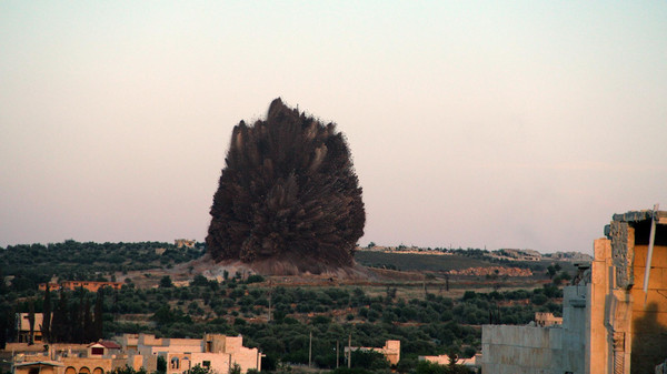 Watch: Massive Tunnel Bomb Detonation in Syria