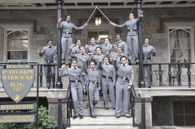 West Point is investigating whether 16 female cadets broke military rules by taking this photo