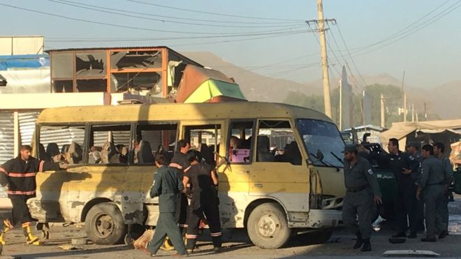 Suicide attack on minibus in Kabul kills at at least 14