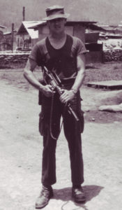 Then-SGT. Pat Watkins, stands in a top secret MACV-SOG compound holding his CAR-15 in 1968. Watkins spoke with members of SOG recon team ST Asp the day before the team launched into a target on a top secret mission in Laos. All three Green Berets of that team disappeared and have been listed as MIA since 1968. Alan L. Boyer will be buried Wednesday at Arlington. Watkins received a DSC in May 2014 for combat actions at the SOG top secret base in Da Nang at FOB 4, on Aug. 23, 1968, when 17 Green Berets were killed in action during an NVA/VC Sapper attack.