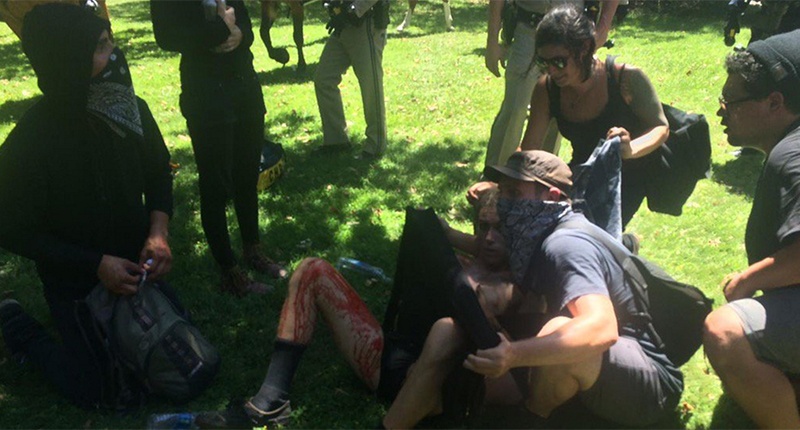 At least 7 injured — some stabbed — at California rally, authorities say