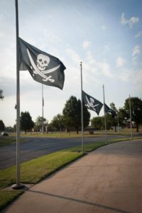 FAIP Mafia flags at half-staff in remembrance of 1Lt Dale Shillington. Courtesy of Vance Air Force Base PA.