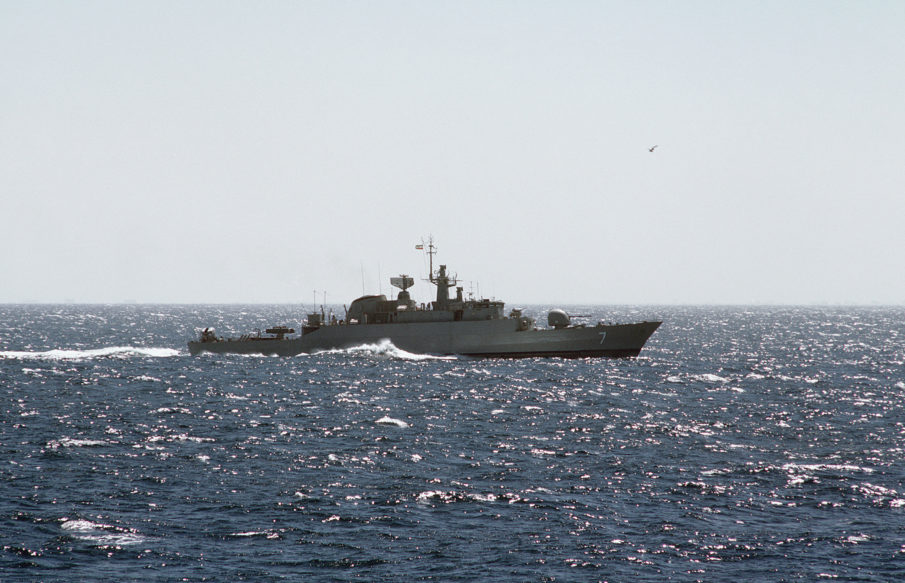 Iranian military boats veer dangerously close to US warship
