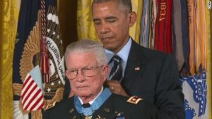 Lt Col Charles Kettles receives the Congressional Medal of Honor from President Obama, July 18, 2016. Photo credit: CNN