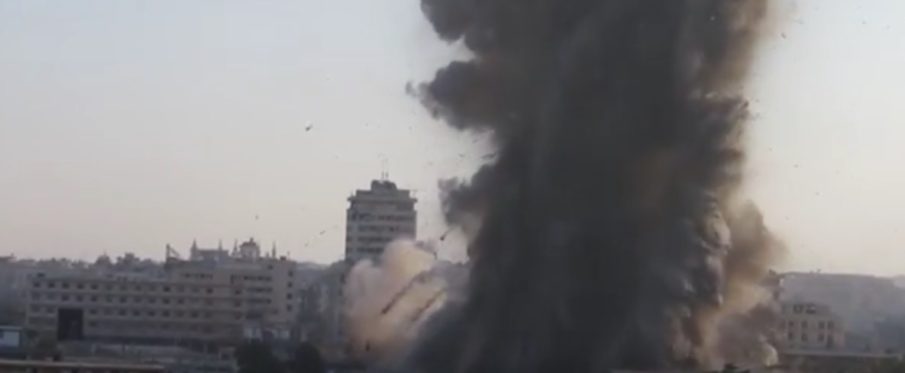 Watch: Rebel coalition tunnel bomb levels Assad regime command center