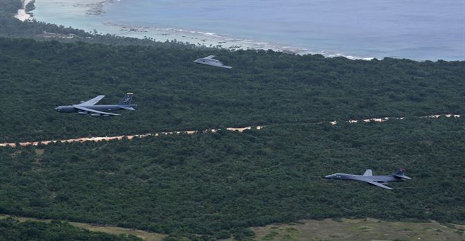 Watch: 1st Time in History B-1, B-2, B-52 Bombers Fly Together!