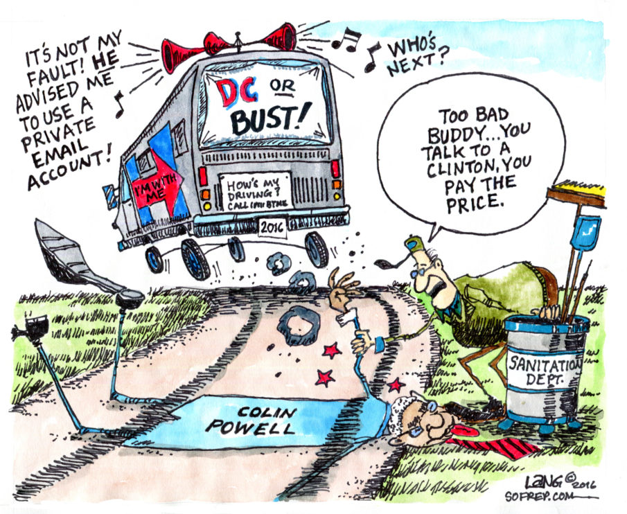 DC or Bust: Hillary Clinton has no problem throwing people under the bus, including Colin Powell