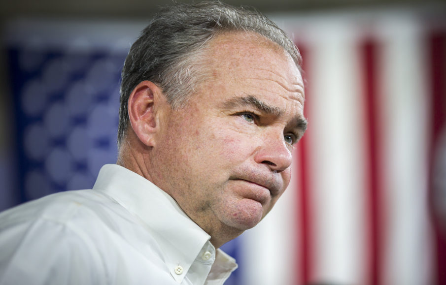Tim Kaine steps up attacks on Trump military policy
