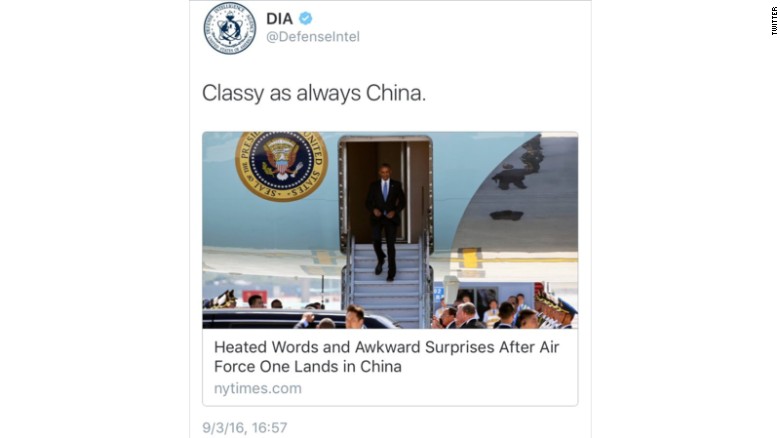 DIA tweets its way into China tiff