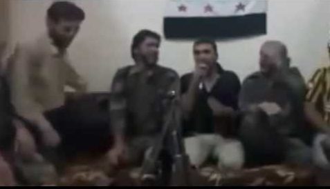 Watch: A literal photobomb…Syrian Rebels detonate a bomb while taking a selfie