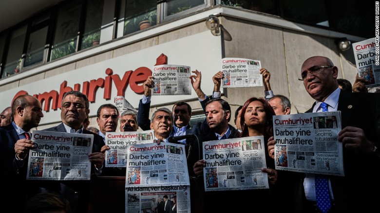 Turkey detains 13 journalists after mass firings of public servants