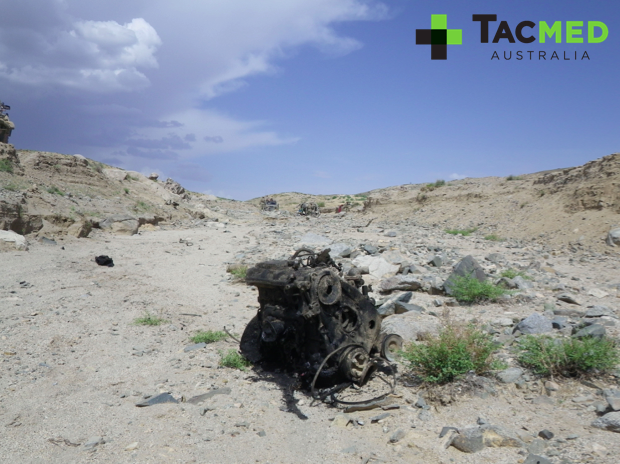 The engine block from the destroyed car was found approximately 80m away