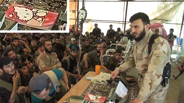 Alloush with his iconic Hello Kitty notebook.