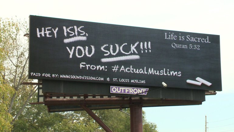 Muslims post anti-ISIS billboard