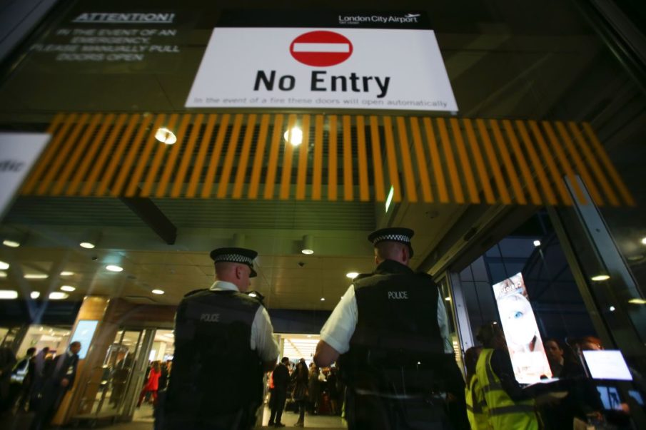 Man arrested in London airport tear gas attack