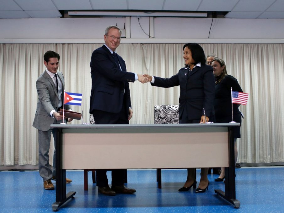 Google has signed a deal to bring faster internet speeds to Cuba