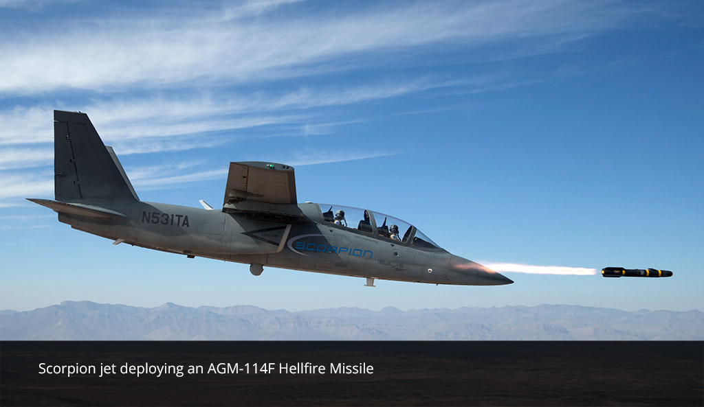 Textron’s First Production Scorpion Jet Completes First Flight and Weapons Testing