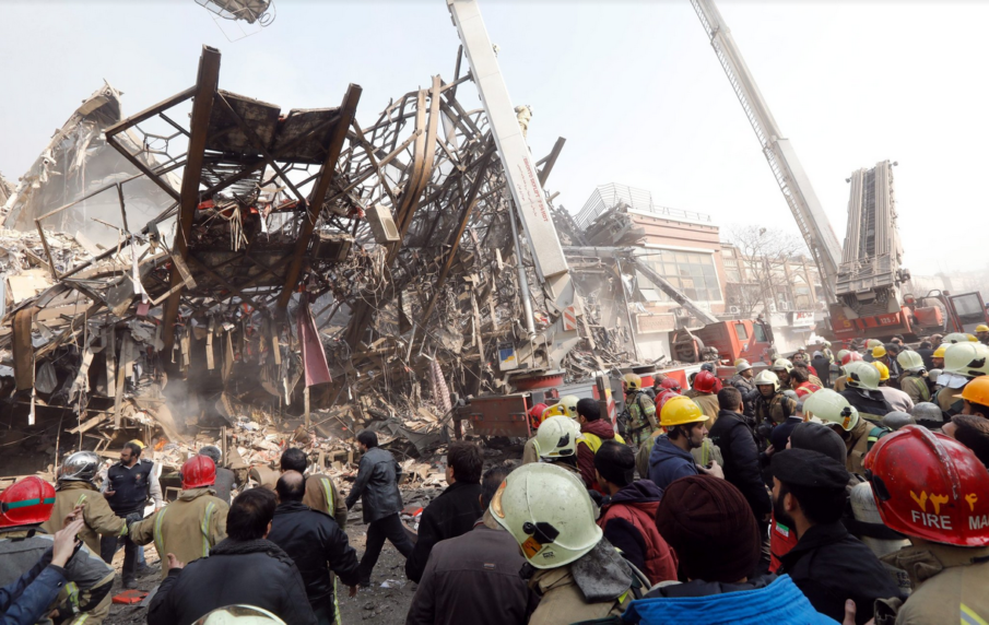 Building collapse in Tehran kills dozens, including responding firefighters
