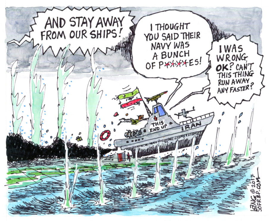 Navy Destroyer fires warning shots at four Iranian vessels Sunday