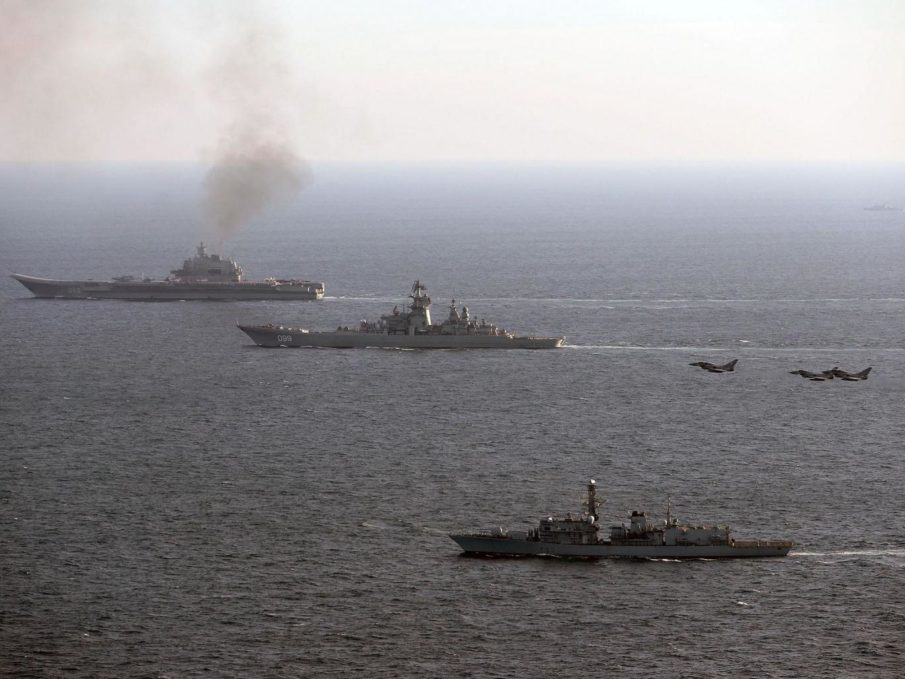 Russia and the UK exchange insults as the British Navy tails Russian ships through the English Channel