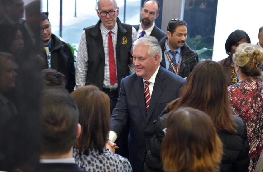 In his first speech as Secretary of State, Tillerson calls for unity and honors those lost in foreign service