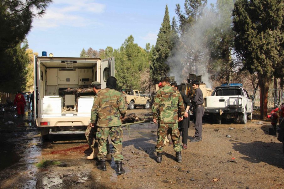 Suicide bomber outside bank kills Afghan troops, civilians