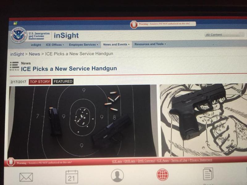 Immigration & Customs Enforcement (ICE) tells employees the Sig 320 is their new duty weapon