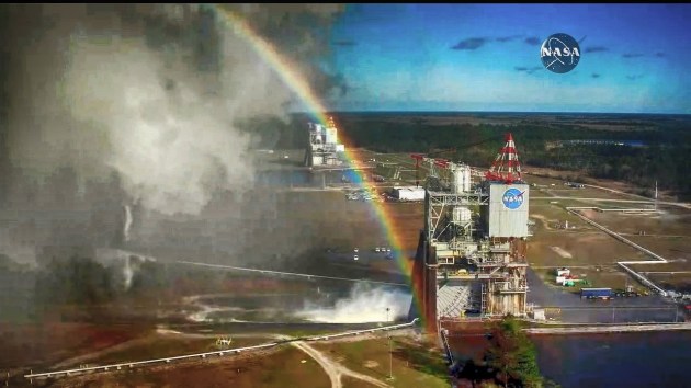 Watch: NASA Tests New Rocket Motor and Produces an Awesome Rainbow!
