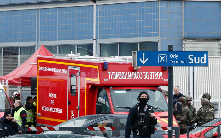 Man shot and killed after trying to grab a soldier’s gun at Paris Orly Airport
