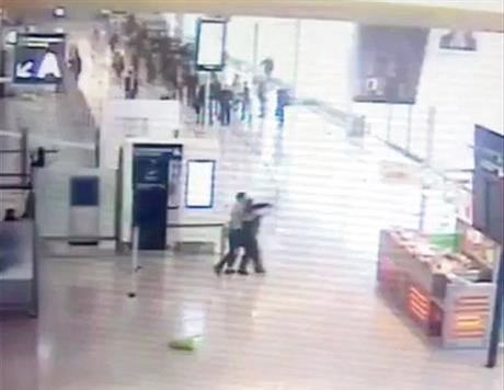 Watch: CCTV footage of the terrorist taking the police officer hostage at the Paris Orly Airport