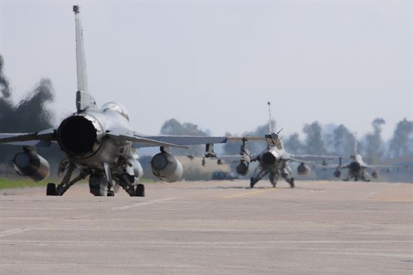 US Air Force F-16’s Participate in Exercise Iniohos 17 at Andravida Air Base, Greece
