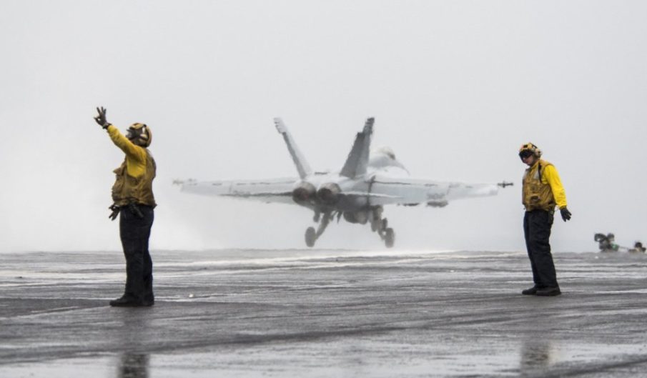 Photo of the day: Navy F/A-18E Super Hornet launches from USS H.W. Bush