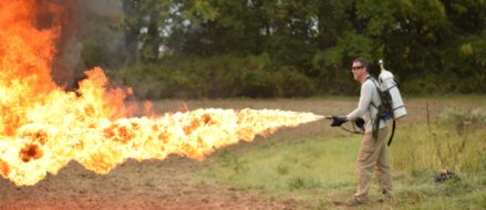 The X15 Personal Flamethrower in action