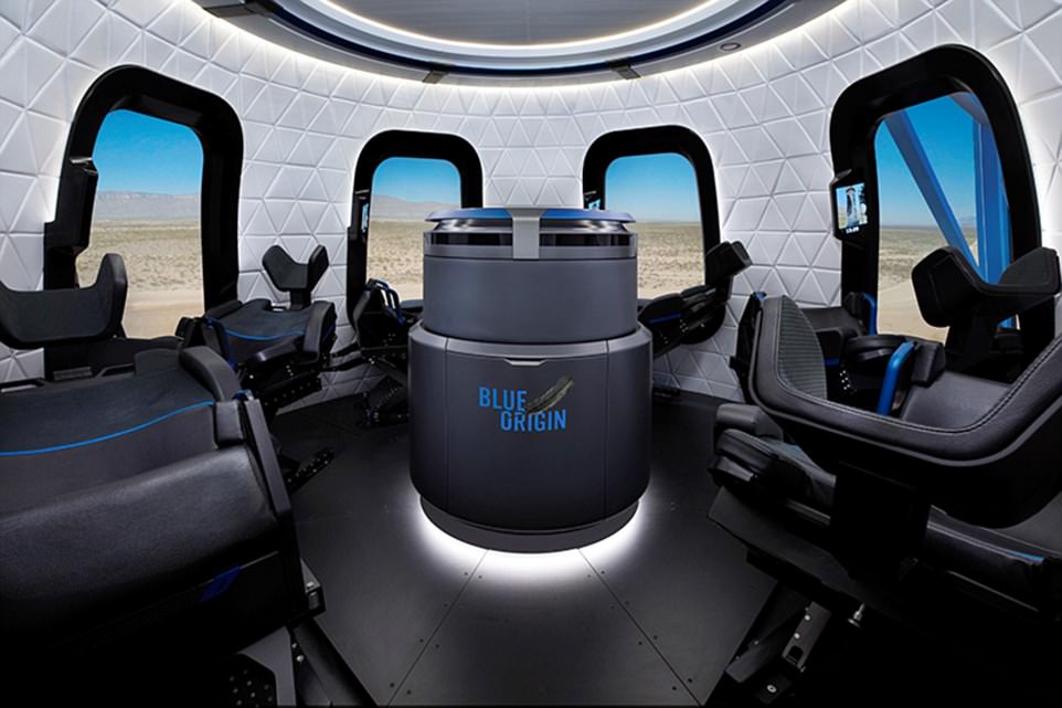 Amazon’s Jeff Bezos Space Company Blue Origin Shows Off Commercial Passenger Space Capsule