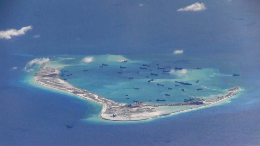 Man-made islands in the South China Sea nearing completion and ready for Chinese troops